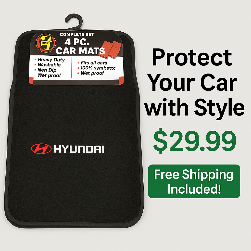 4 PC. HYUNDAI CARPET MATS-BLACK